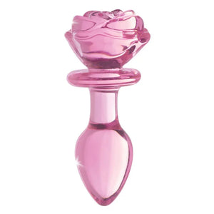 Pink Rose Glass Anal Plug - Medium - MyPleasure