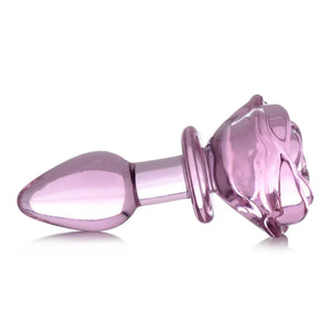 Pink Rose Glass Anal Plug - Small - MyPleasure