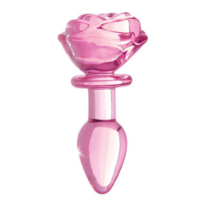 Pink Rose Glass Anal Plug - Small - MyPleasure