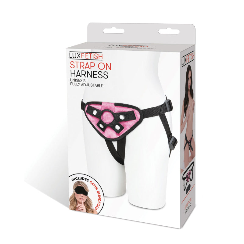 Pink Velvet Strap-on Harness