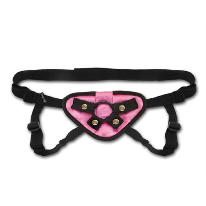 Pink Velvet Strap-on Harness