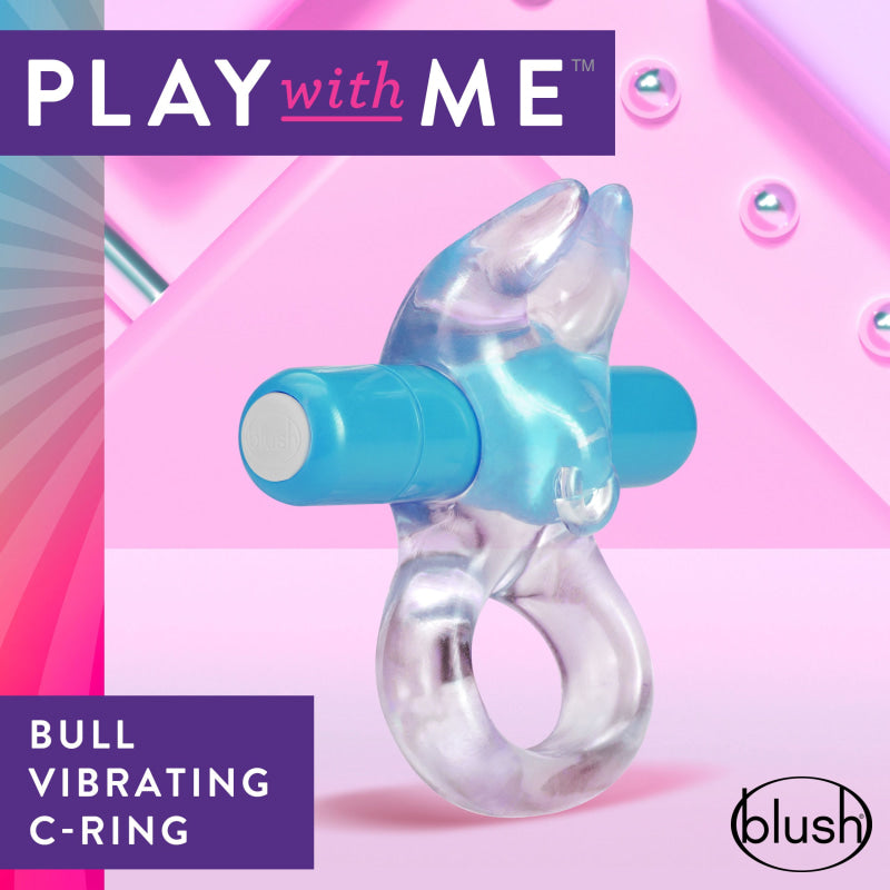 Play With Me   Bull Vibrating C-Ring - Blue