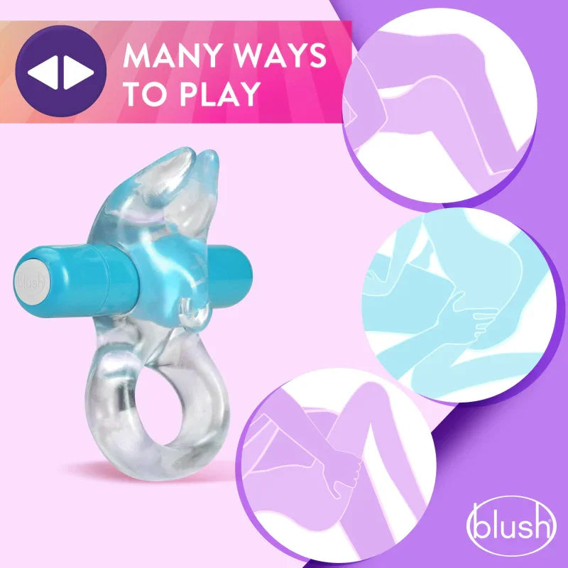 Play With Me Bull Vibrating C-Ring - Blue - MyPleasure