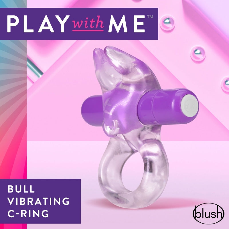 Play With Me Bull Vibrating C-Ring - Purple - Cockrings