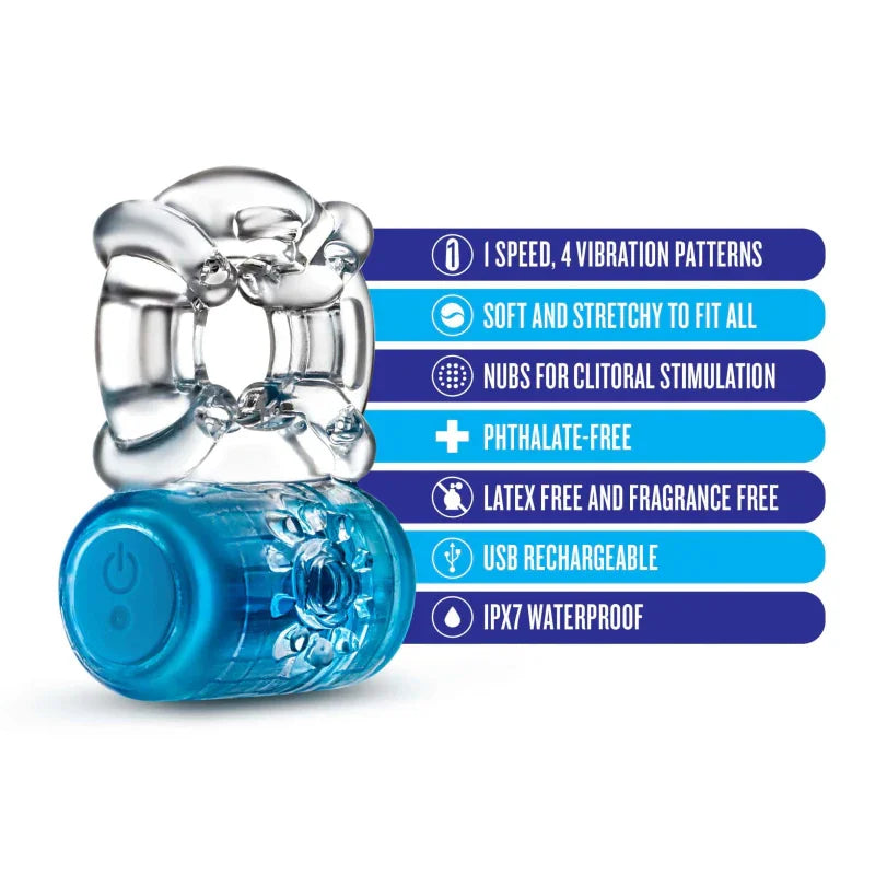 Play With Me - Pleaser Rechargeable C-Ring - Blue - MyPleasure