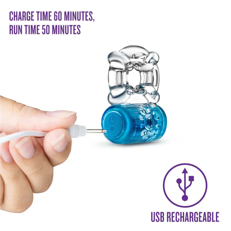 Play With Me - Pleaser Rechargeable C-Ring - Blue - MyPleasure