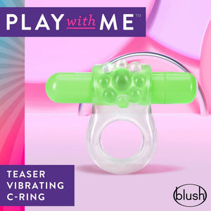 Play With Me Teaser Vibrating C-Ring Green - MyPleasure