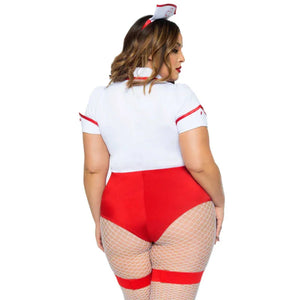 Plus Nurse Feelgood Sexy Costume - 3x/4x - White / Red - MyPleasure