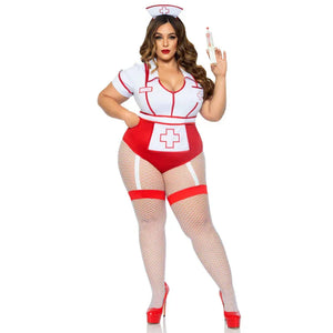 Plus Nurse Feelgood Sexy Costume - 3x/4x - White / Red - MyPleasure