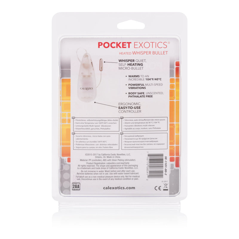 Pocket Exotics Heated Whisper Bullet - Clear