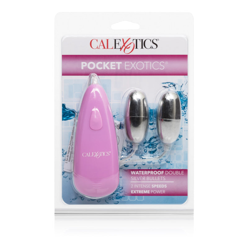 Pocket Exotics Waterproof Double Silver Bullets -  Pink