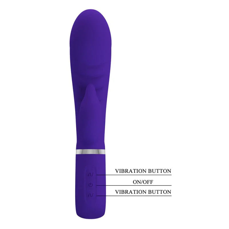 Prescott Super Soft Rabbit Silicone Vibrator - Purple - MyPleasure
