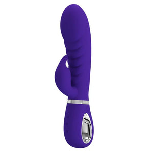 Prescott Super Soft Rabbit Silicone Vibrator - Purple - MyPleasure