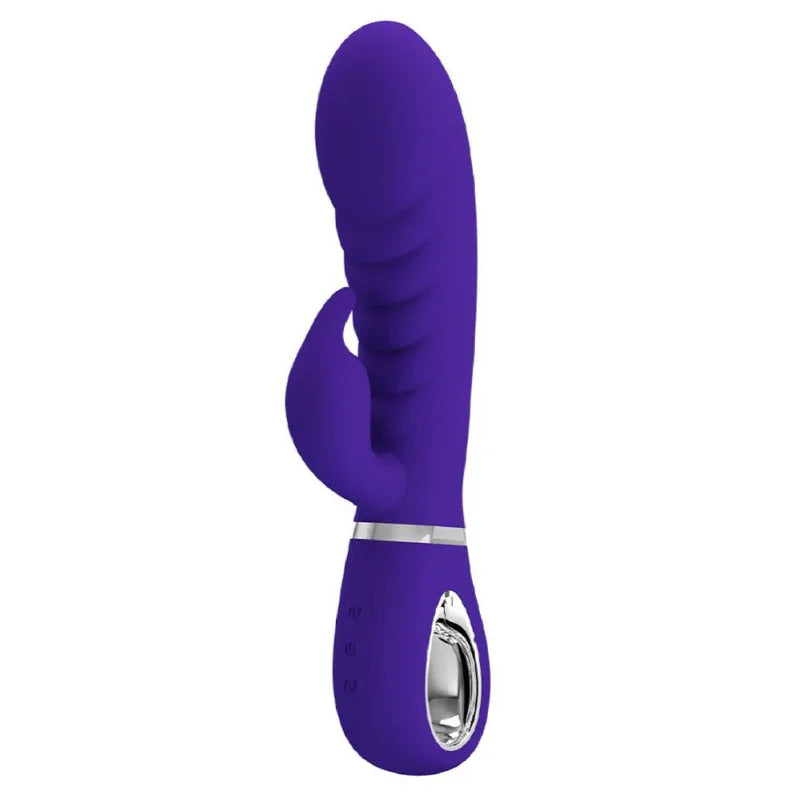 Prescott Super Soft Rabbit Silicone Vibrator - Purple - MyPleasure