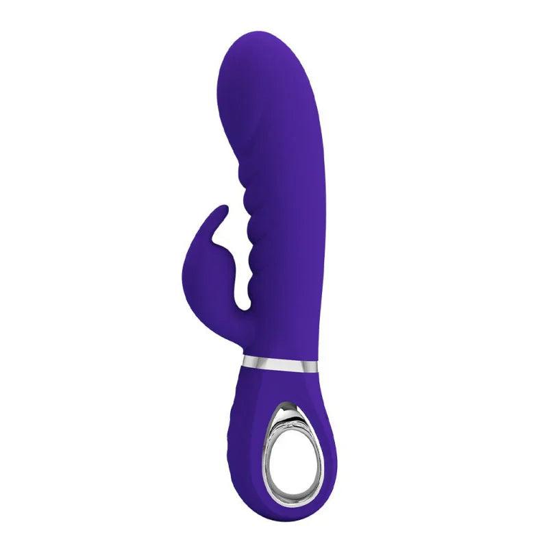 Prescott Super Soft Rabbit Silicone Vibrator - Purple - MyPleasure
