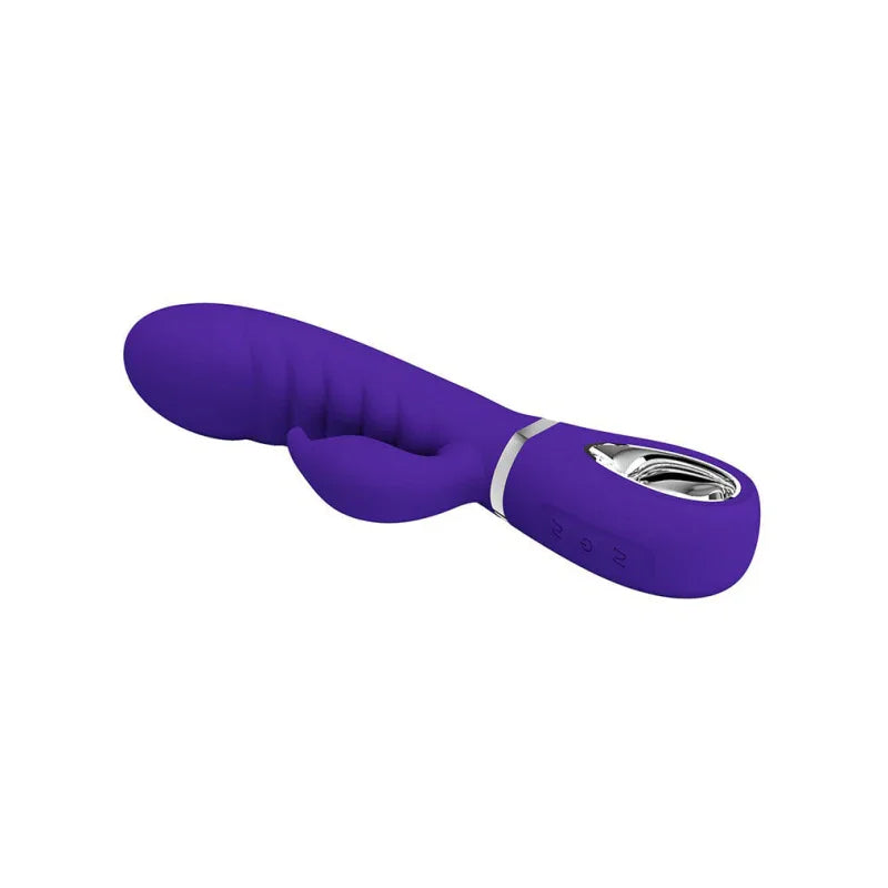 Prescott Super Soft Rabbit Silicone Vibrator - Purple - MyPleasure