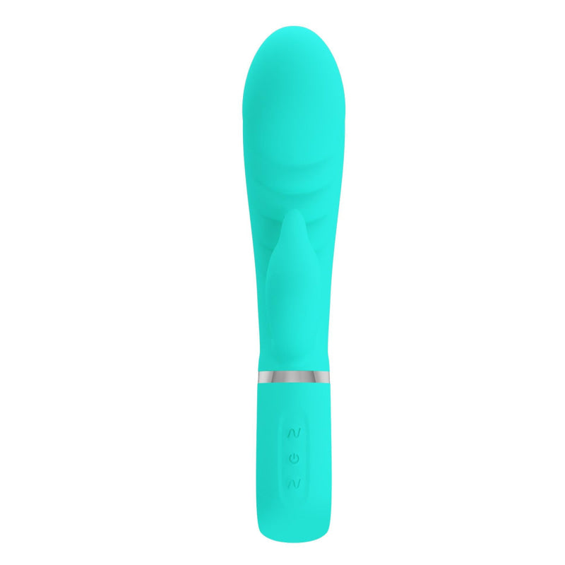 Prescott Super Soft Rabbit Silicone Vibrator -  Teal