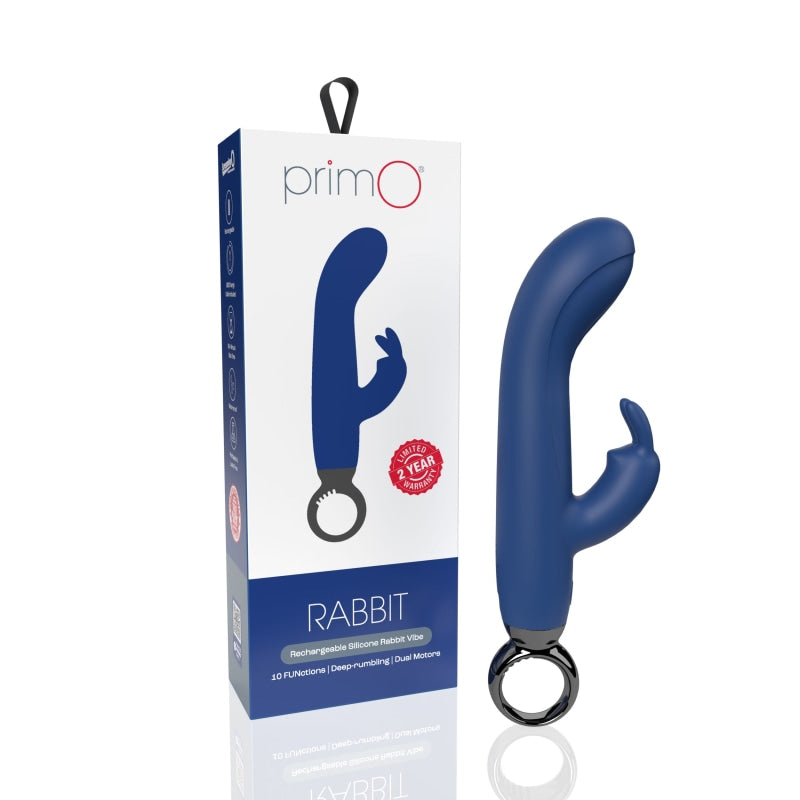 Primo Rabbit Rechargeable Vibrator - Blueberry