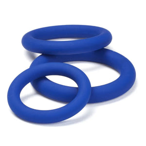 Pro Sensual Silicone Cock Ring 3 Pack - Blue - MyPleasure
