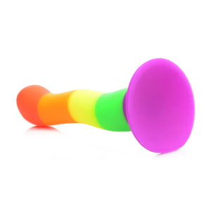 Proud Rainbow Silicone Dildo With Harness - MyPleasure