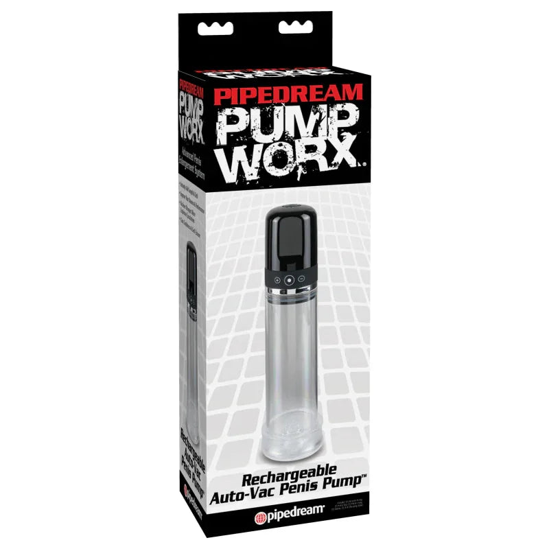 Pump Worx Rechargeable 3-Speed Auto-Vac Penis Pump - MyPleasure
