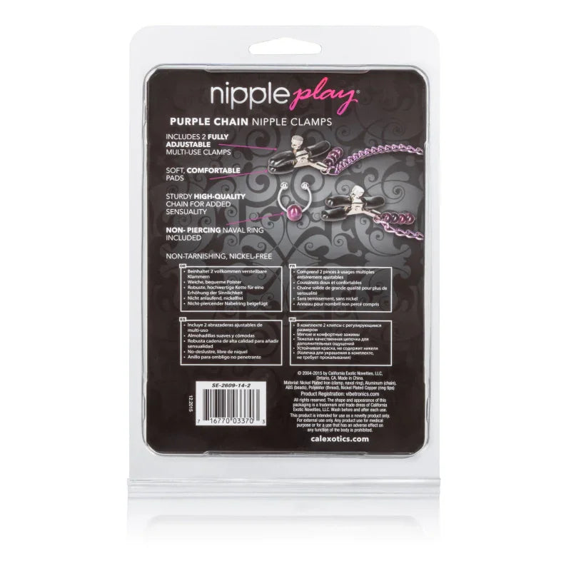 Purple Chain Nipple Clamps - MyPleasure