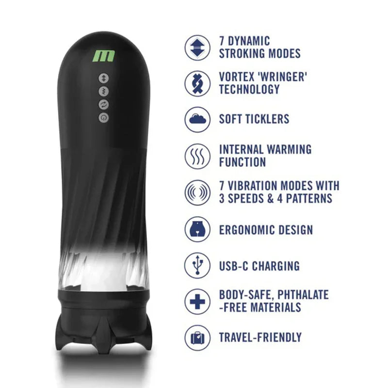 Quantumx Triple Action Automatic Stroker - Black - MyPleasure