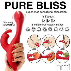 Rabbit Flick Flicking Silicone Rabbit Vibrator - Red - MyPleasure