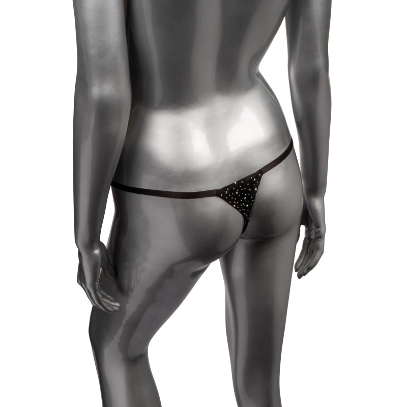 Radiance Plus Size Crotchless Thong - Black