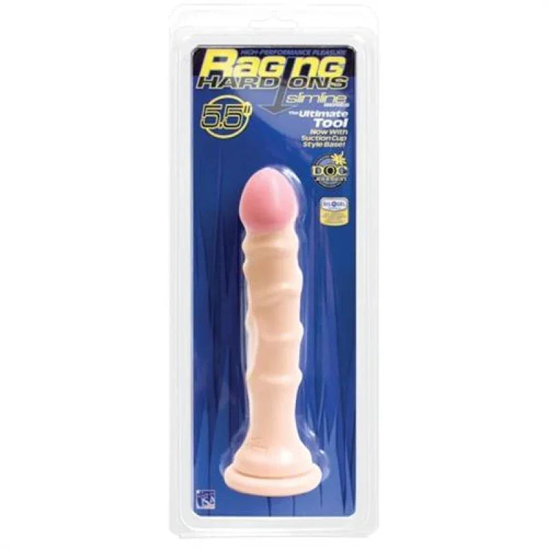 Raging Hard-Ons Slimline With Suction Cup 5.5 Inch Dong - Vanilla - MyPleasure