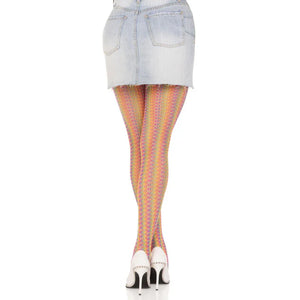 Rainbow Crochet Net Tights - One Size - Multicolor - MyPleasure