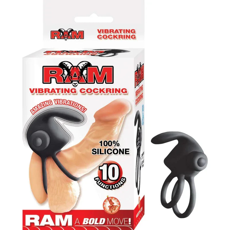Ram Vibrating Cockring - Black - MyPleasure