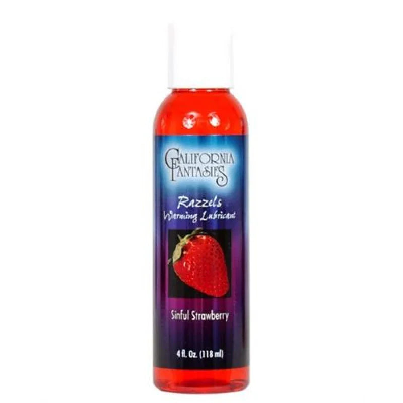Razzels Warming Lubricant - Sinful Strawberry - 4 Oz. Bottle - MyPleasure