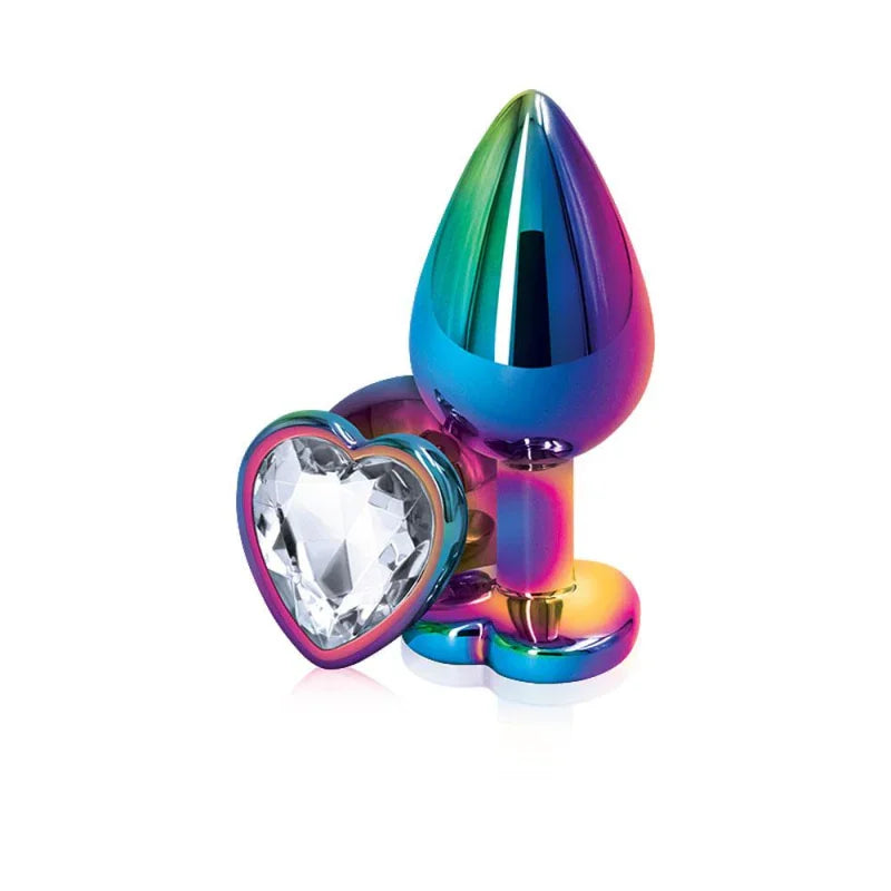 Rear Assets - Multicolor Heart - Medium - Clear - MyPleasure