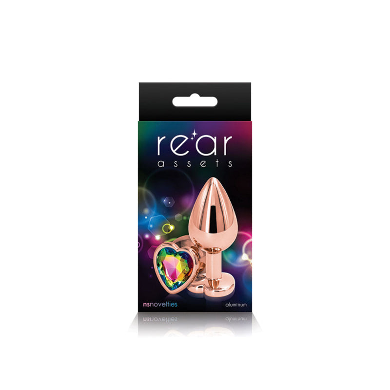 Rear Assets - Rose Gold Heart - Medium - Rainbow