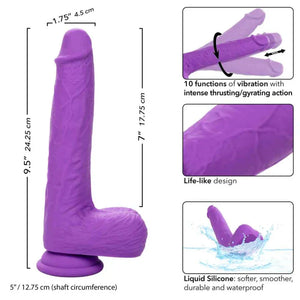 Rechargeable Gyrating and Thrusting Silicone Studs - Purple - MyPleasure