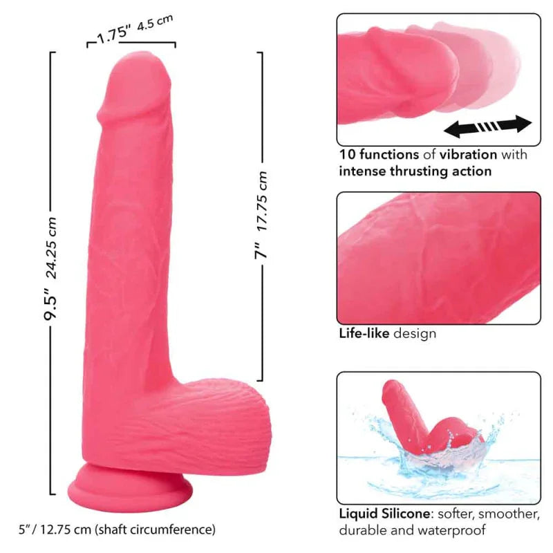 Rechargeable Rumbling and Thrusting Silicone Studs - Pink - MyPleasure