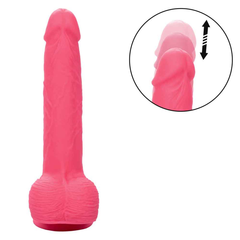 Rechargeable Rumbling and Thrusting Silicone Studs - Pink