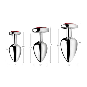 Red Heart Gem Anal Plug Set - MyPleasure
