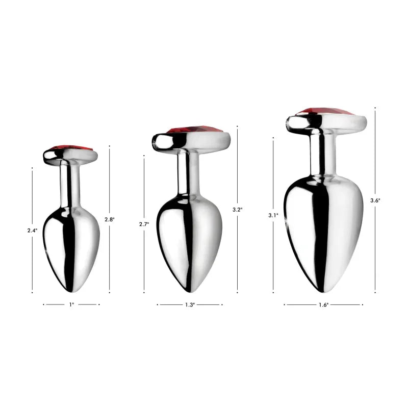 Red Heart Gem Anal Plug Set - MyPleasure