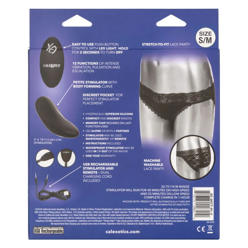 Remote Control Lace Panty Set - S/m - MyPleasure