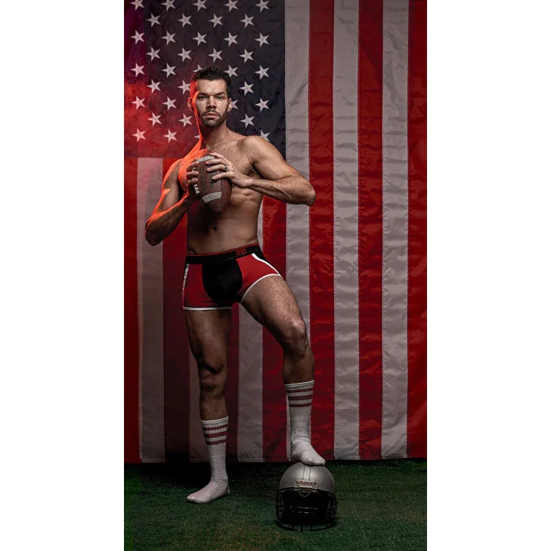 Retro Sport Panel Short - Small - Black/ Red - MyPleasure