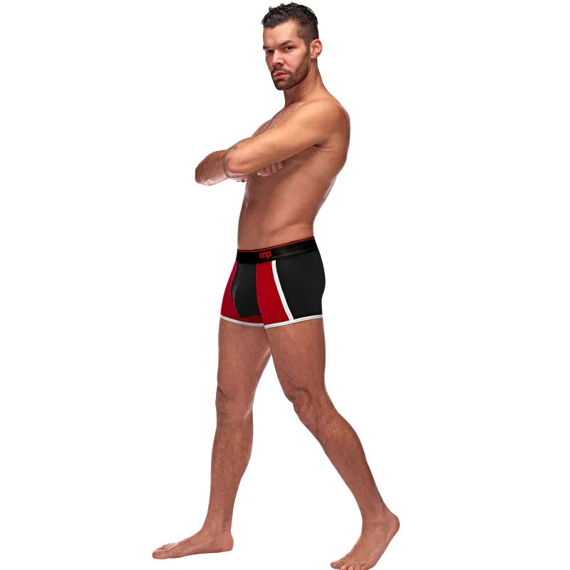 Retro Sport Panel Short - Small - Black/ Red - MyPleasure