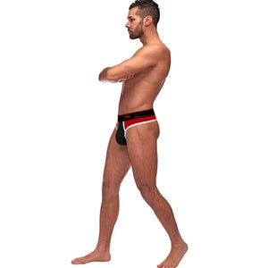 Retro Sport Panel Thong - L/ XL - Red/ Black - MyPleasure
