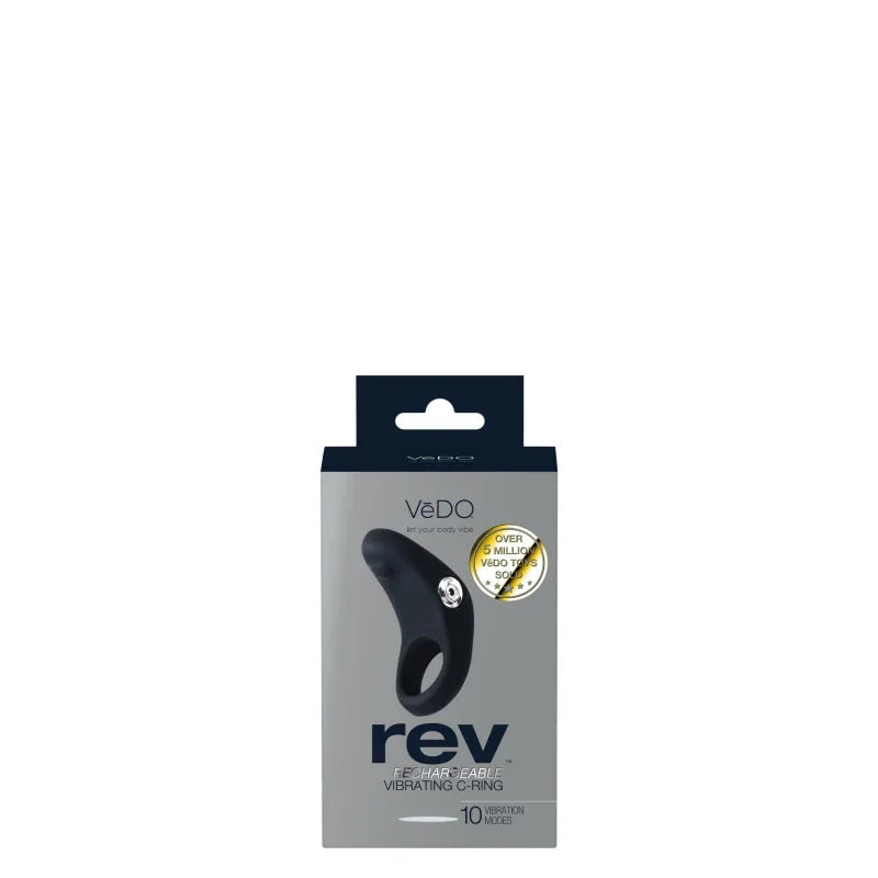 Rev Rechargeable Vibrating C-Ring - Black - MyPleasure