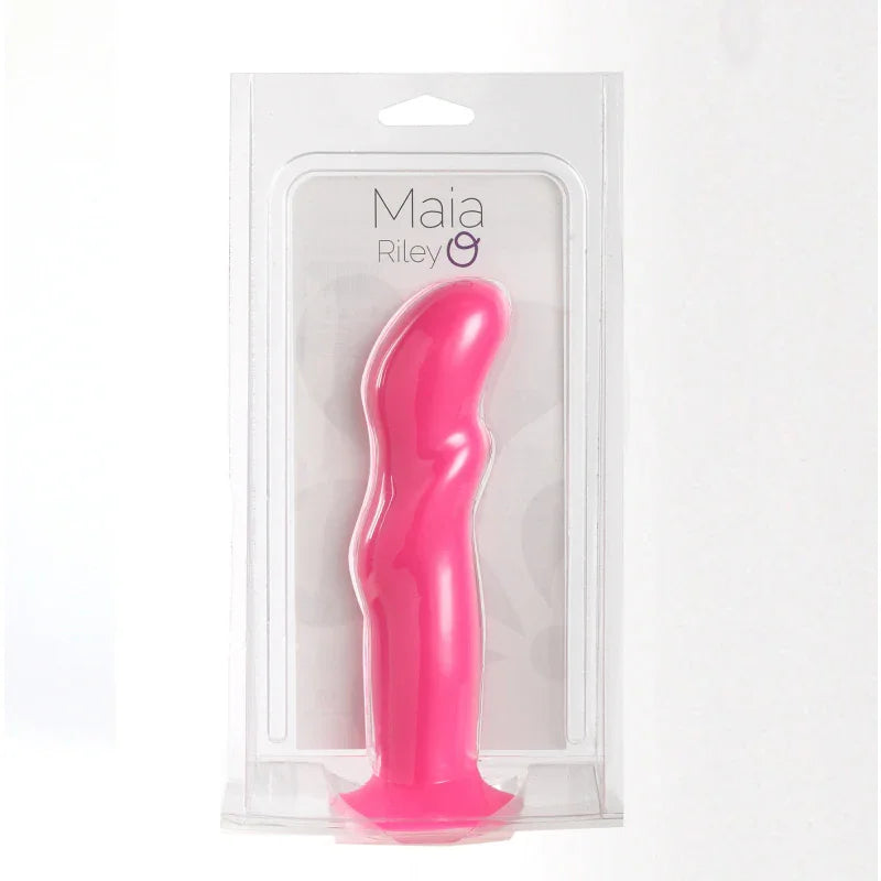 Riley Silicone Swirled Dong - Neon Pink - MyPleasure