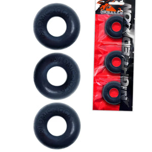 Ringer Cockring 3 Pack - Small - Night Black - MyPleasure