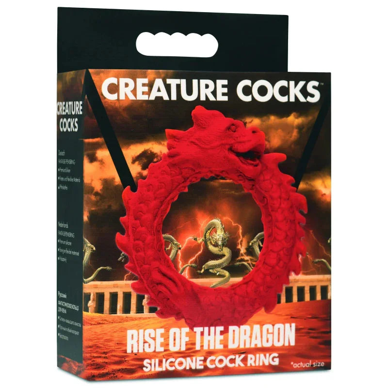 Rise of the Dragon Silicone Cock Ring - Red - MyPleasure