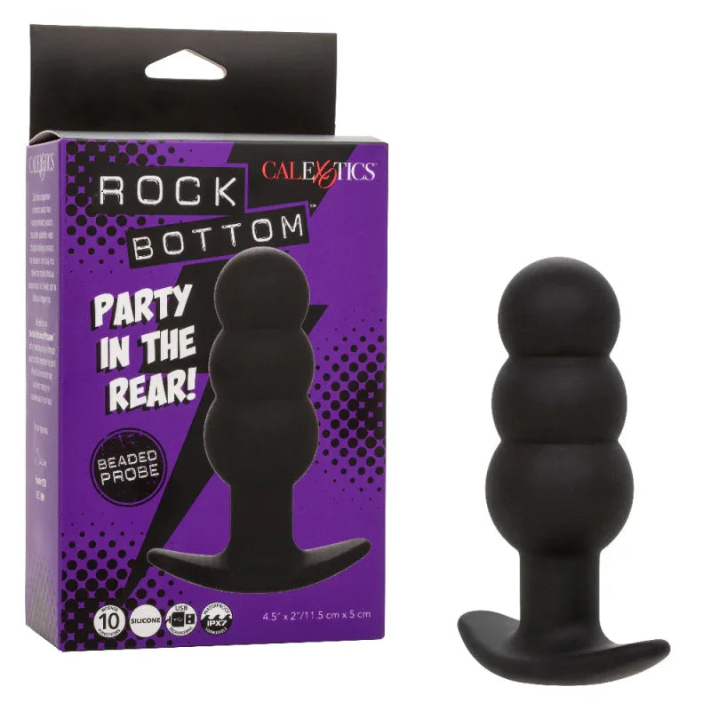 Rock Bottom Beaded Probe - Black - MyPleasure