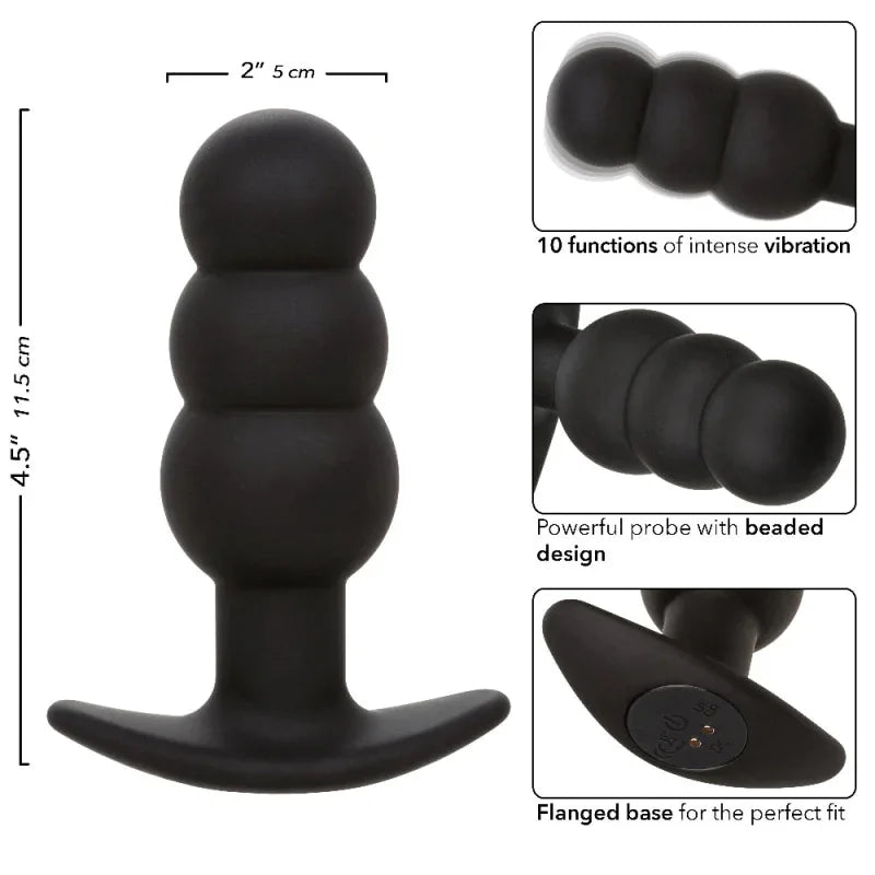 Rock Bottom Beaded Probe - Black - MyPleasure